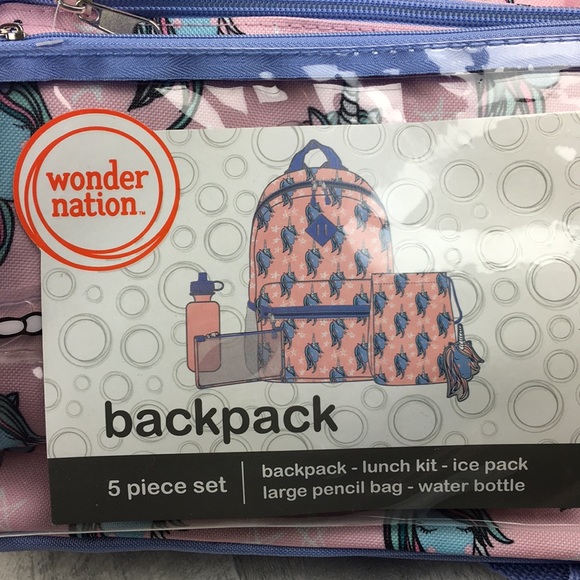 wonder nation Accessories Wonder Nation Unicorn Backpack 5 Piece